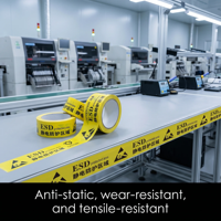 Ruban de signalisation de sécurité ESD industriel Haoputon, forte adhérence, PVC, antistatique, pour l'étiquetage des sols en entrepôt et en laboratoire