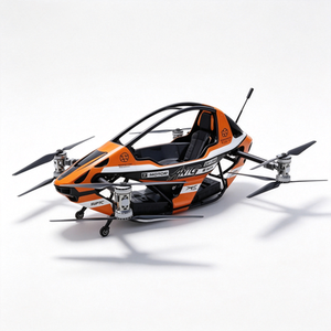 UAV à aile rotative de luxe en fibre de carbone orange, cabine ouverte, léger, décollage vertical, taxi aérien à batterie - Product Image 4