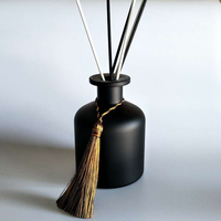 Diffuseur de parfum en verre noir de luxe 50ml/100ml avec bouchon couronne, sérigraphié, pour aromathérapie et artisanat