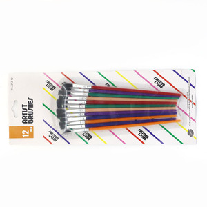 Juego de 12 Pinceles de Acuarela Portátiles, Económicos y Duraderos, con Mangos Coloridos y Pelo Negro para Niños, Ideales para Pintar - Product Image 4
