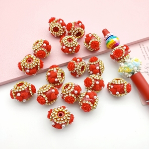 Cuentas Sueltas de Perlas de Imitación de Diamante con Forma de Corazón de Rosa Roja para el Día de San Valentín, para Manualidades, Collares y Joyería - Product Image 3