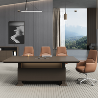 Table de conférence moderne de luxe en bois de petite taille, mobilier de bureau, Chine, prix 2026
