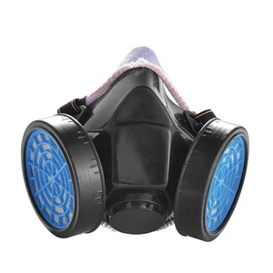 <span class=keywords><strong>Masque</strong></span> <span class=keywords><strong>respiratoire</strong></span> demi-visage industriel anti-poussière avec double <span class=keywords><strong>cartouche</strong></span> <span class=keywords><strong>filtrante</strong></span>, coque en PVC bleu et logo personnalisé - Product Image 3