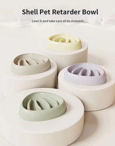Mangkuk hewan peliharaan berbentuk kerang Anti tipping ramah lingkungan mangkuk hewan peliharaan kucing anjing lucu cocok mangkuk pengumpan lambat hewan peliharaan - Product Image 6