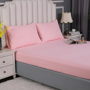 Màu Hồng Polyester 3 mảnh Vua & Nữ Hoàng Kích thước đồng bằng tấm Ga Trải Giường thiết lập với đàn hồi tất cả các xung quanh cho nhà - Product Image 2