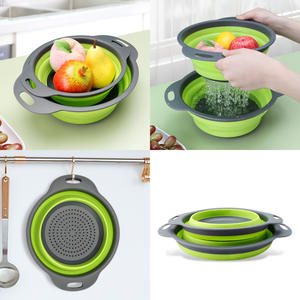 Passoire pliable pour fruits et légumes avec panier de drainage, design rond rétractable pour la cuisine - Product Image 3