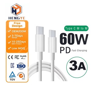 Cable <span class=keywords><strong>USB</strong></span> Tipo C Largo de 2 Metros, Cable Tipo C de 60 W, TPE, Cobre Puro, Carga Rápida, Transferencia de Datos, 1 M, 1,5 M, 2 M, Cable <span class=keywords><strong>USB</strong></span>-C Personalizado para Dispositivos - Product Image 1