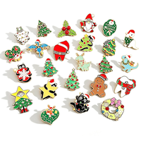 Lot de broches émaillées personnalisées de Noël : Père Noël, Renne, Sapin de Noël, Flocon de neige, Couronne – Broches de revers de collection pour les fêtes