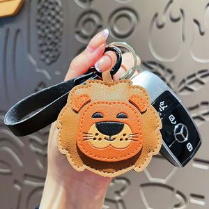 Creative 3D Cartoon Animal Keychain Cute Panda Dog Lion Leather <b>Key</b> <b>Chain</b> for Women Men Unique Gift Idea for Birthday Christmas - Product Image 3