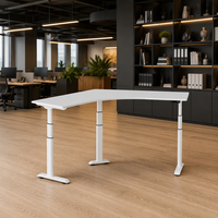 Smartfurniture SXT03 Bureau élégant et confortable à hauteur réglable électriquement avec structure métallique et finition antique