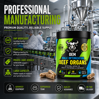 Capsules d'organes de bœuf nourri à l'herbe OEM – Complément alimentaire quotidien pour hommes, vitalité et santé de la prostate