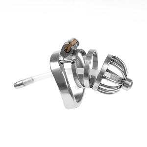 Edelstahl Anti-Separtion Keuschheit schloss mit Harnröhre geräuschen Katheter stimulieren Hahn käfig <span class=keywords><strong>Penis</strong></span> Ring Sm Sexspielzeug für Mann Homosexuell - Product Image 5