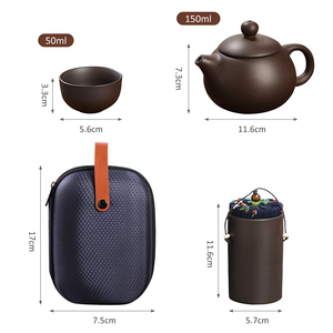 Ensemble <span class=keywords><strong>de</strong></span> 7 pièces : Théière Kung Fu magnifique et pratique, service à thé portable en céramique chinoise pour le voyage, plateau en céramique, tasse à café, <span class=keywords><strong>Gaiwan</strong></span> - Product Image 6
