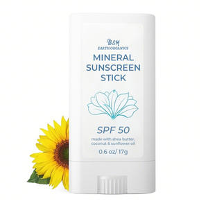 Baby Mineral Face Sunscreen Stick, SPF 50, óxido de zinc natural, piel sensible hipoalergénica sin perfume para niños pequeños bebés niños - Product Image 1