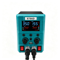 Station de dessoudage à air chaud à double écran numérique grand format 8786D, ensemble 2-en-1 pistolet à air chaud et fer à souder électrique