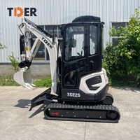 Excavator Crawler TDER yang Dapat Disesuaikan, Mesin EPA CE, 2 Ton, 2.5 Ton, 3.5 Ton, Mini Excavator Dijual dengan Pompa Hidrolik