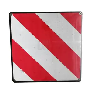 Yansıtıcı işaret kırmızı beyaz arka taşıyıcı ve bisiklet rafı 50x50 cm yansıtıcı uyarı güvenlik dikkat barizlik işareti