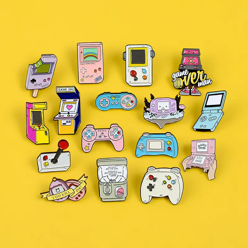 Broches de Metal para Gamepad Retro, insignias de solapa esmaltadas para amigos, regalos, dibujos animados personalizados