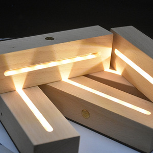 Wooden Night <b>Light</b> Beech Wood Rechargeable <b>Led</b> Multicolored Home Decor <b>USB</b> Power Abstract Design - Product Image 3