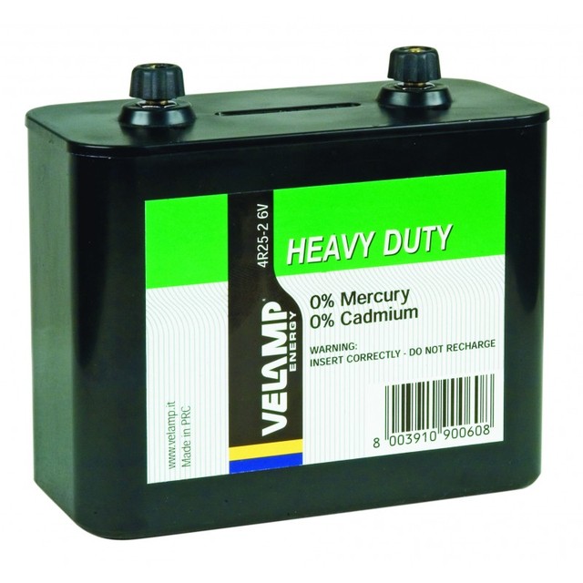 Velamp Heavy Duty 6V 4R25 Carbon Zinc Lantern Battery TECH-H4R25-2