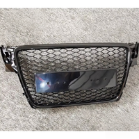Pour Audi A4 B8 2008-2012, calandre avant en nid d'abeille style européen, calandre de remplacement en ABS noir, pièces automobiles