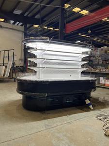 <span class=keywords><strong>Réfrigérateur</strong></span> d'îlot ouvert semi-vertical pour supermarché, vitrine ronde pour fruits et légumes - Product Image 5