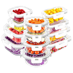<b>Food</b> Storage <b>Container</b> - 1040ml Each|Air-Tight Fridge Organizer Case|<b>Glass</b> Box <b>With</b> BPA-Free Locking <b>Lids</b> - Product Image 1
