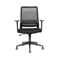 Kursi kantor ergonomis Modern dengan sandaran tangan yang dapat disesuaikan dan fitur besi berputar grosir kain kembali jala