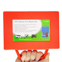 Kit de réparation de pneus 12 pièces – Outils manuels pour réparation d'urgence en extérieur – Kit complet avec coupe-pneu – Sans fuite d'air