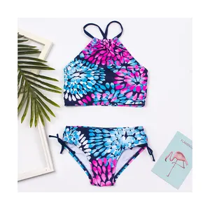 Maillots de bain design pour filles, maillots de bain, bikinis pour filles de 12 ans, fournisseur mignon de la Chine, vêtements floraux personnalisés pour enfants