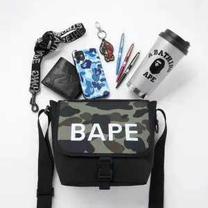 Bape Printing Camouflage Backpack Chest Bag Messenger Bag Ape Monkey Messenger Available For Men And Women