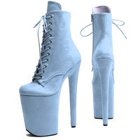 Bottines à talons hauts à la mode pour femmes, bottines à lacets sur le devant, 23cm/9 pouces, bottes de danse