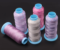 Fil à broder en polyester multicolore et varié, couleur arc-en-ciel, 120D/2, fil à broder en polyester