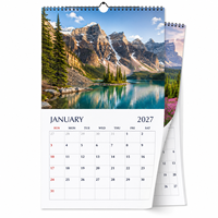 Calendrier mural photo personnalisé 2027, impression de calendrier mensuel personnalisé en spirale pour la maison, le bureau, la promotion d'entreprise