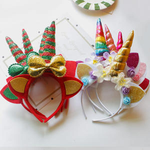 Zhuoou noël bandeau rêve licorne mignon épingle <span class=keywords><strong>à</strong></span> cheveux bandeau fille coiffure transfrontalière européenne américaine bébé cheveux - Product Image 4