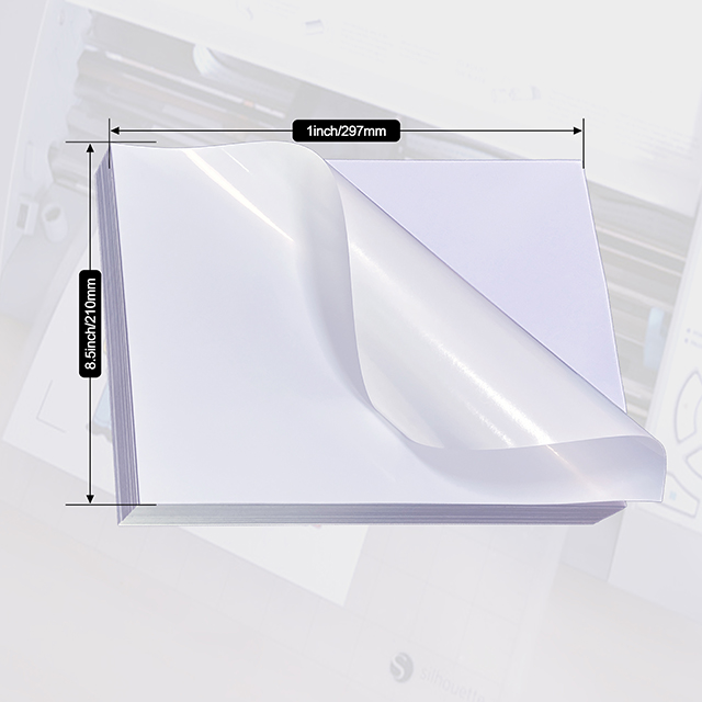 Lámina de papel autoadhesivo impermeable para impresora láser, papel adhesivo de vinilo a4 de 8,5 "x 11", brillante/mate