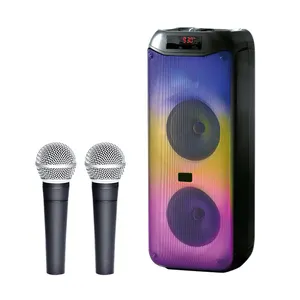 Taşınabilir parti hoparlör karaoke mic kablosuz mikrofon 15 inç bluetooth sdrd ses karaoke hoparlörü