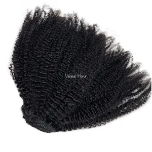VMAE afro 4A 4B 4C unverarbeitetes, voll kutikula ausgerichtetes Rohhaar für schwarze Frauen Clip In jungfräulichen Haar verlängerungen