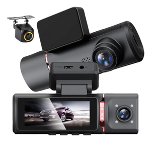 4K WiFi Car Black Box 3 Channel Front Rear Cabin View Video Recorder Real Time Tracking <strong>for</strong> Taxicab Private <strong>Vehicle</strong> Use - Product Image 1