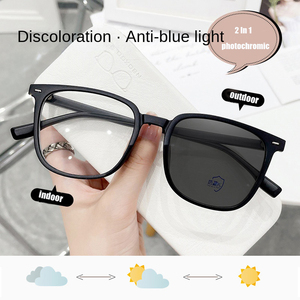 Lunettes photochromiques anti-radiation pour hommes et femmes, lunettes d'ordinateur carrées anti-lumière bleue, lunettes de soleil d'extérieur pour la photographie - Product Image 2