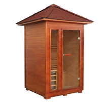 Sauna Tradisional Hemlock Kayu Outdoor untuk 2 Orang Healthland