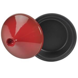 Tagine rond <span class=keywords><strong>en</strong></span> <span class=keywords><strong>fonte</strong></span> - Ustensile de cuisine oriental rouge avec couvercle <span class=keywords><strong>en</strong></span> <span class=keywords><strong>fonte</strong></span> - Compatible induction et four, parfait pour les recettes de <span class=keywords><strong>tajine</strong></span> marocain - Product Image 3