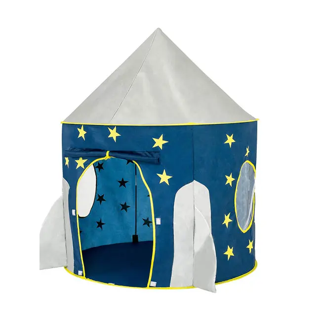 Kids rocket ship play tents children pop up playing home tents for baby gifts play house with large space
