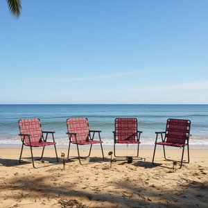 Silla de Playa Plegable con Marco de Aluminio, Tela Oxford, Juego de Sillas para Acampar y Pescar al Aire Libre, 4 Piezas - Product Image 2