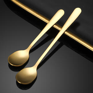 Cuchara dorada de acero inoxidable 304 para condimentos, mini cuchara para agitar café y té, para postre, miel, helado, uso para adultos y niños - Product Image 1