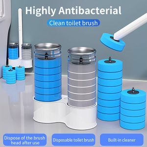 <span class=keywords><strong>Brosse</strong></span> de toilette en plastique avec tête remplaçable, design jetable et écologique pour un <span class=keywords><strong>nettoyage</strong></span> hygiénique et pratique de la salle de bain - Product Image 1