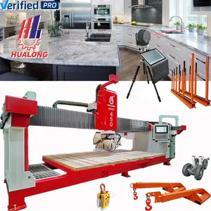 HUALONG machinery HKNC-450 Italy system marble processing machine 5 axis cnc stone cutting bridge saw with camera for granite