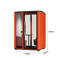 Cabine Acoustique de Bureau pour Deux Personnes, Pod de Réunion Insonorisé, Verre Trempé, Cabine Mobile avec Roulettes