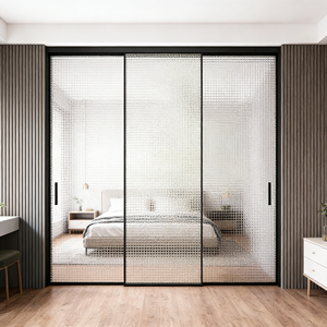 Porte coulissante en aluminium pour chambre à coucher <span class=keywords><strong>GUAPO</strong></span>, double vitrage, verre trempé, durable, isolation phonique, étanche, coupe-vent - Product Image 2