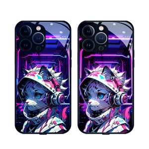 Bán buôn bằng giọng nói-kích hoạt chiếu sáng điện thoại di động Trường hợp đối với iPhone 15 Pro15 Pro Max Tempered Glass <span class=keywords><strong>LED</strong></span> trường hợp - Product Image 5